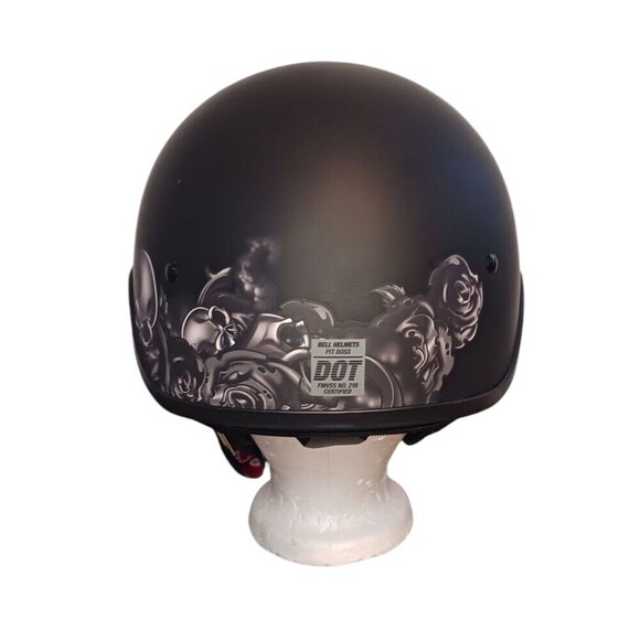 Bell Helmets Pit Boss Motorcycle Helmet Matte Black XL/XXL Roses Back Adjustable - Picture 5 of 10